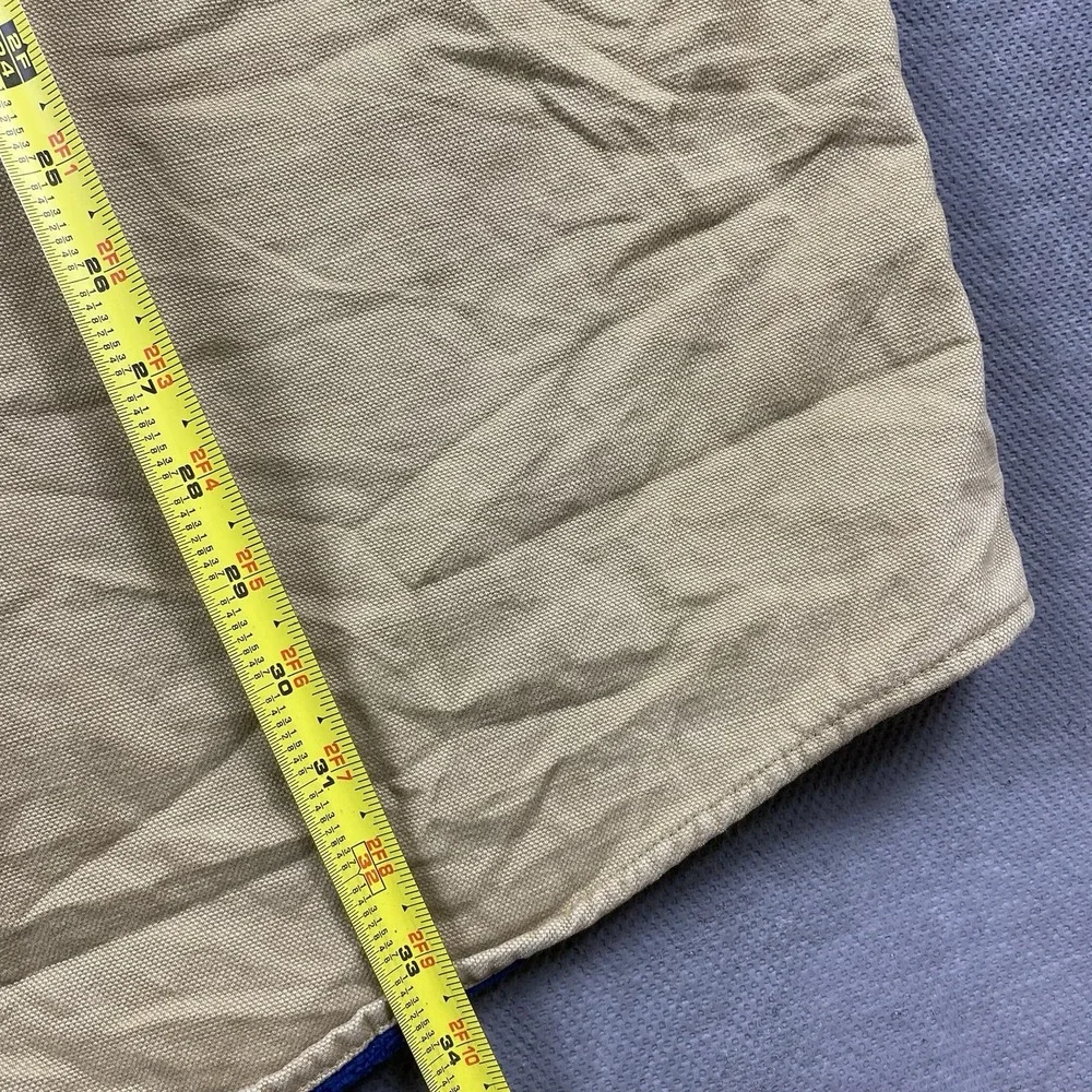 Orvis Mens Jacket XXL Beige Fleece Lined Shacket Outdoor Gorp Cabincore Canvas